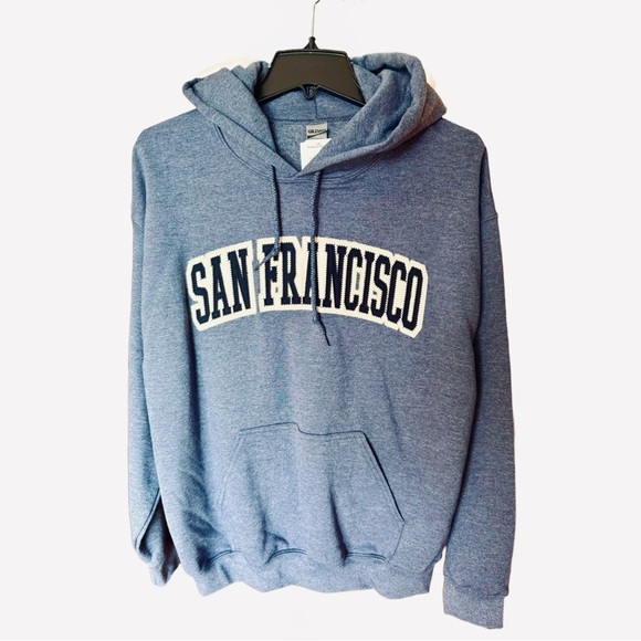 Hudson News Tops - NWT San Francisco Hoodie Heather Gray/ Blue